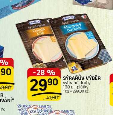 SÝRAŘŮV VÝBĚR vybrané druhy 100 g