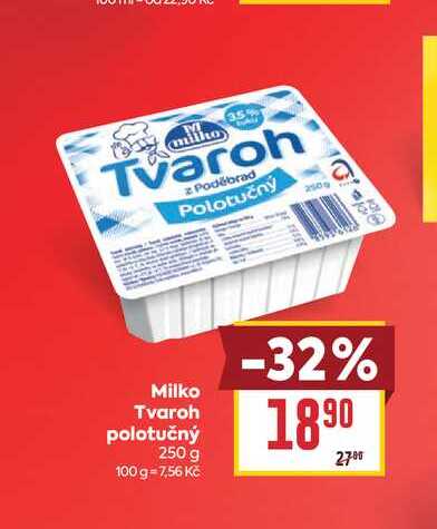 Milko Tvaroh polotučný 250 g 