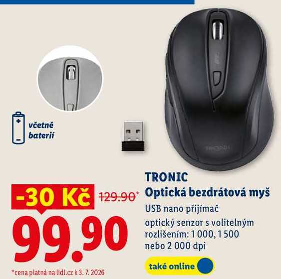 TRONIC Optická bezdrátová myš
