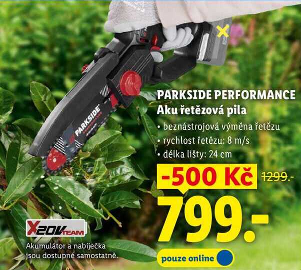 PARKSIDE PERFORMANCE Aku řetězová pila