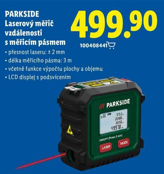 PARKSIDE Laserový měřič vzdálenosti s měřicím pásmem