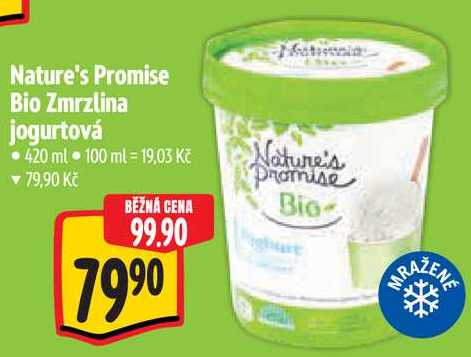Nature's Promise Bio Zmrzlina jogurtová, 420 ml