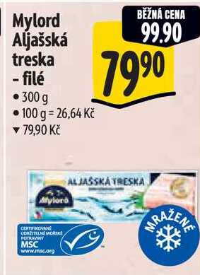 Mylord Aljašská treska -filé, 300 g