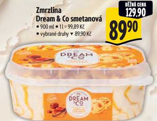 Zmrzlina Dream & Co smetanová, 900 ml