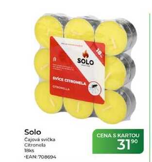 Solo Cajová svíčka Citronela 18ks