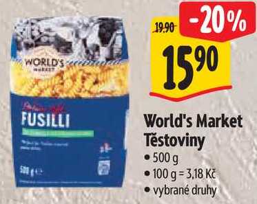 World's Market Těstoviny, 500 g