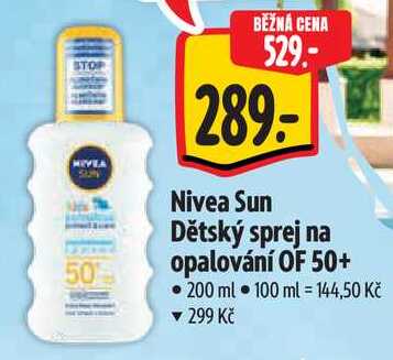Nivea Sun Dětský sprej na opalování OF 50+, 200 ml