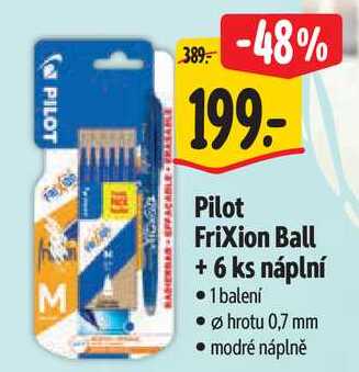 Pilot Frixion Ball + 6 ks náplní