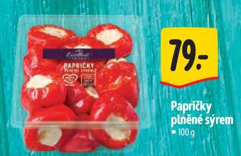 Papričky plněné sýrem, 100 g