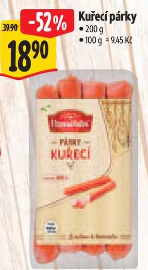 Kuřecí párky, 200 G