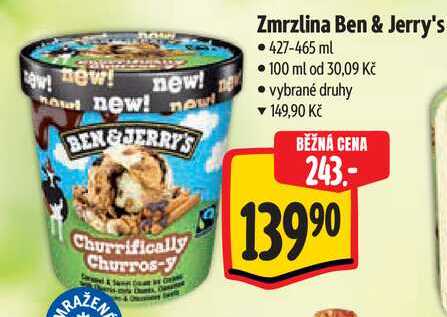 Zmrzlina Ben & Jerry's, 427-465 ml