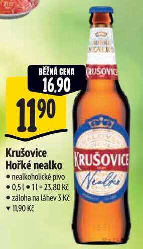 Krušovice Hořké nealko, 0,5 l