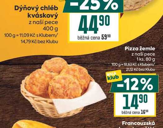 Pizza žemle z naší pece 1 ks, 80 g 
