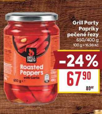 Grill Party Papriky pečené řezy 650/400 g 