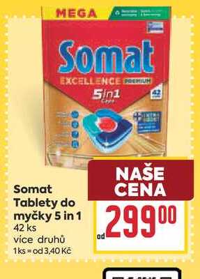 Somat Tablety do myčky 5 in 1 42 ks