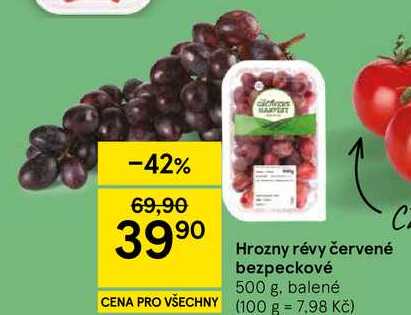 Hrozny révy červené bezpeckové, 500 g, balené
