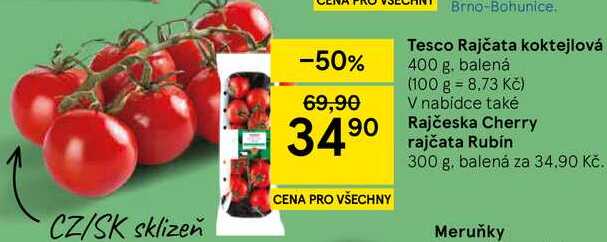 Tesco Rajčata koktejlová, 400 g