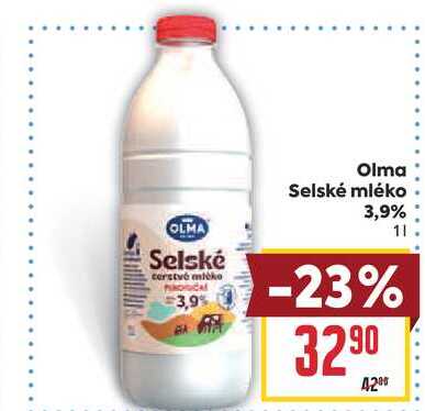 Olma Selské mléko 3,9% 1l