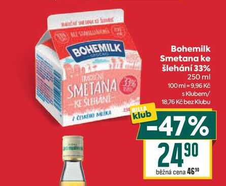 Bohemilk Smetana ke šlehání 33% 250 ml