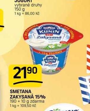 SMETANA ZAKYSANÁ 15% 190 +10 g 