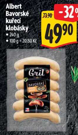 Albert Bavorské kuřecí klobásky, 240 g