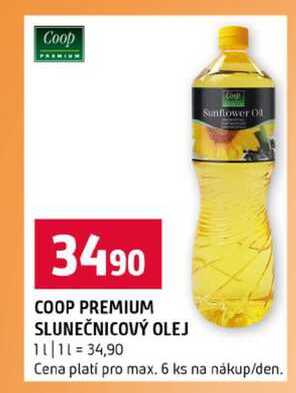 COOP PREMIUM SLUNEČNICOVÝ OLEJ 1l