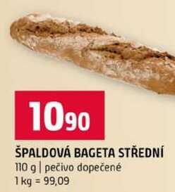 ŠPALDOVÁ BAGETA STŘEDNÍ 110 g pečivo dopečené