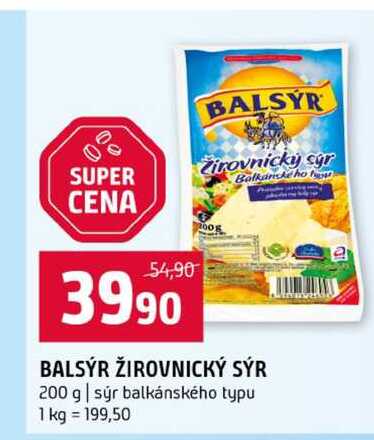 BALSÝR ŽIROVNICKÝ SÝR 200 g sýr balkánského typu