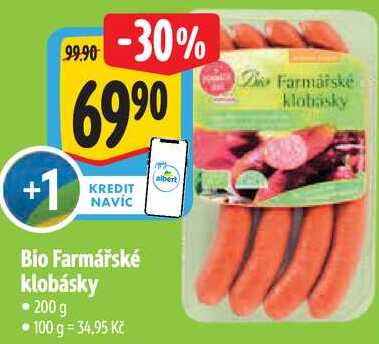 Bio Farmářské klobásky, 200 g