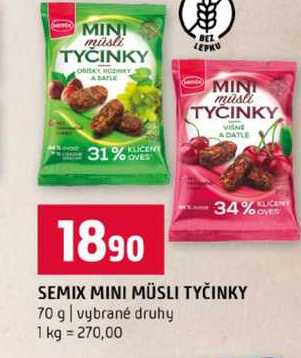 SEMIX MINI MÜSLI TYČINKY 70 g vybrané druhy 