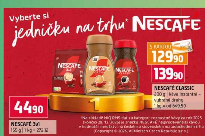 NESCAFÉ CLASSIC 200 g káva instantní vybrané druhy