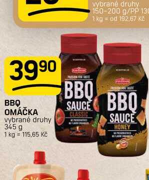BBQ OMÁČKA vybrané druhy 345 g