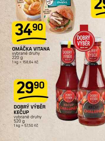 DOBRÝ VÝBĚR KEČUP vybrané druhy 520 g