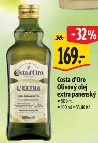 Costa d'Oro Olivový olej extra panenský, 500 ml