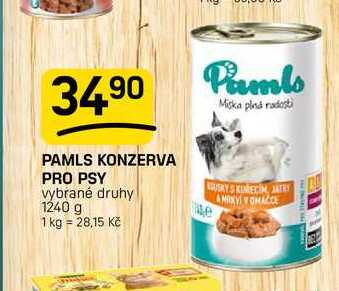 PAMLS KONZERVA PRO PSY vybrané druhy 1240 g 