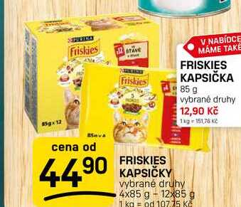 FRISKIES KAPSIČKY vybrané druhy 4x85 g 
