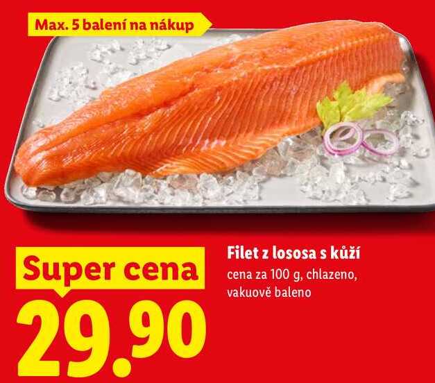 Filet z lososa s kůží cena, za 100 g