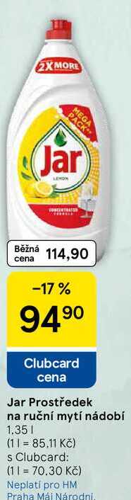 Jar Prostředek na ruční mytí nádobí, 1.35 l
