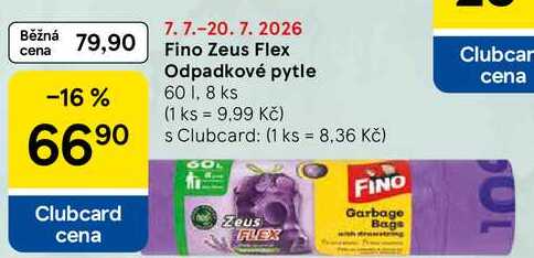 Fino Zeus Flex Odpadkové pytle, 60 l, 8 ks