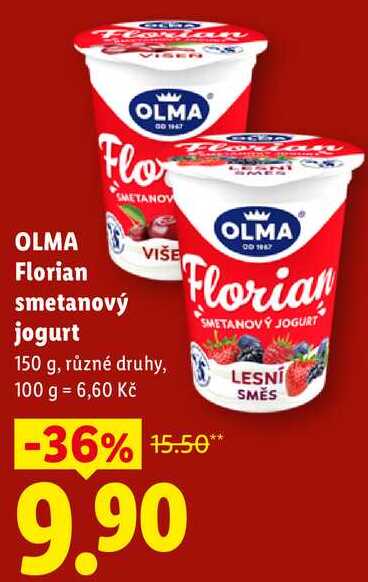 OLMA Florian smetanový jogurt, 150 g