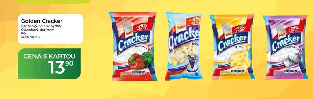 Golden Cracker Paprikový, Solený, Sýrový, Česnekový, Šunkový 80g