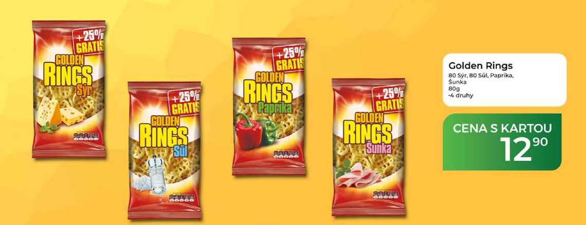 Golden Rings 80 Sýr, 80 Sul, Paprika, Šunka 80g