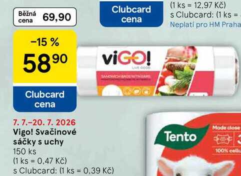Vigo! Svačinové sáčky s uchy, 150 ks