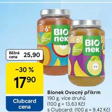 Bionek Ovocný příkrm, 190 g 