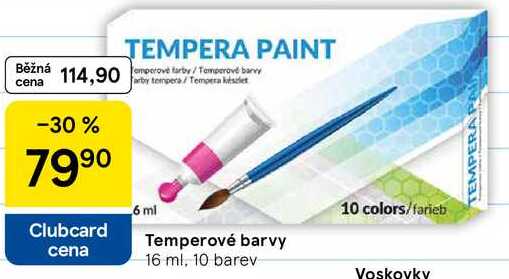 Temperové barvy, 16 ml, 10 barev