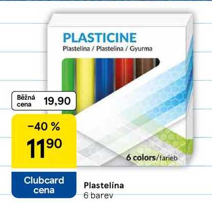 Plastelína, 6 barev