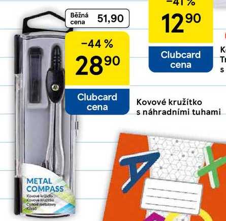 Kovové kružítko s náhradními tuhami