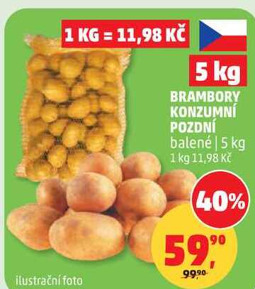 BRAMBORY KONZUMNÍ POZDNÍ balené, 5 kg