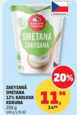ZAKYSANÁ SMETANA 12% KARLOVA KORUNA, 200 g 