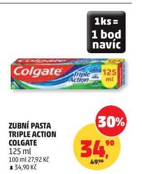 ZUBNÍ PASTA TRIPLE ACTION COLGATE, 125 ml 